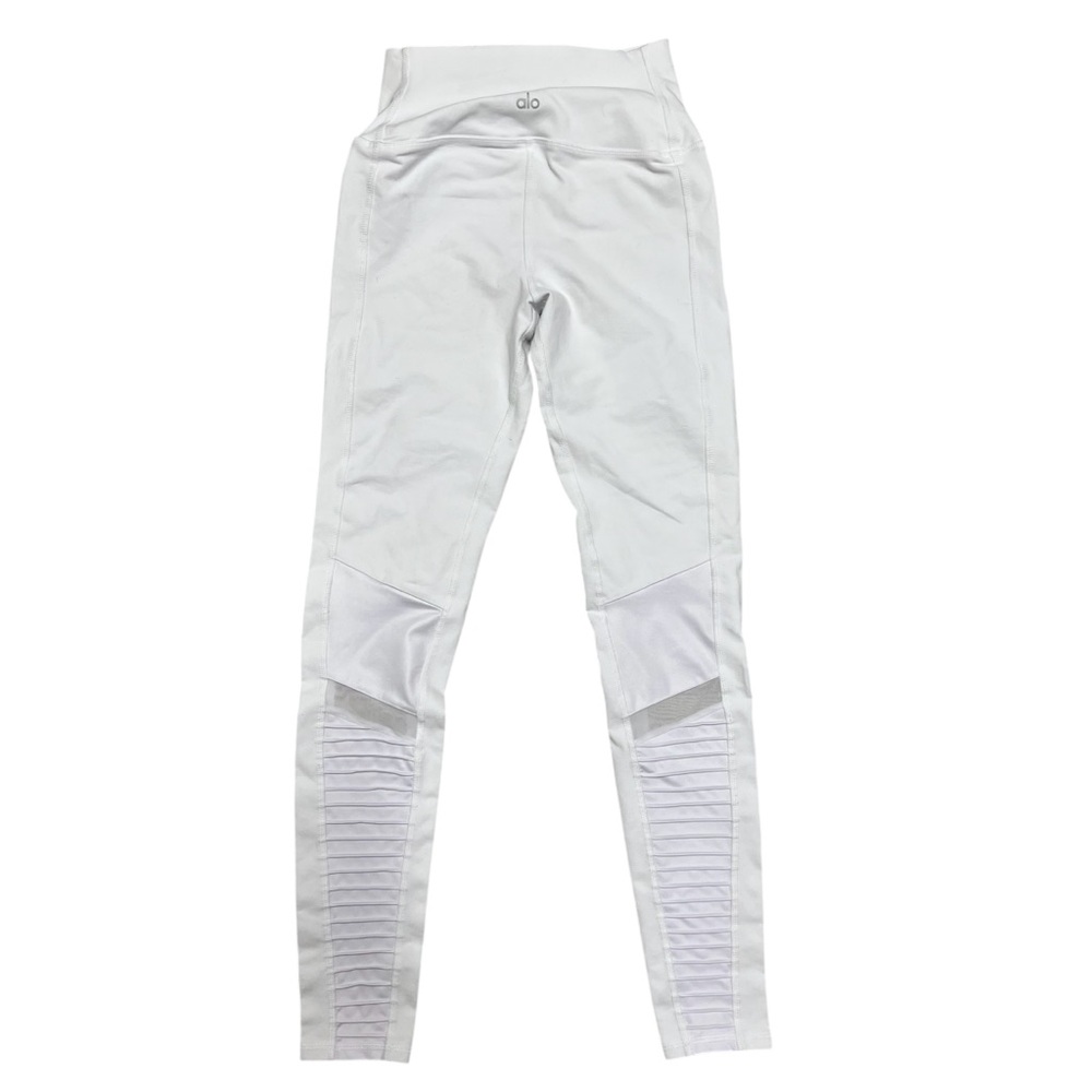 Alo White Moto Leggings Size Medium - Picture 4 of 6